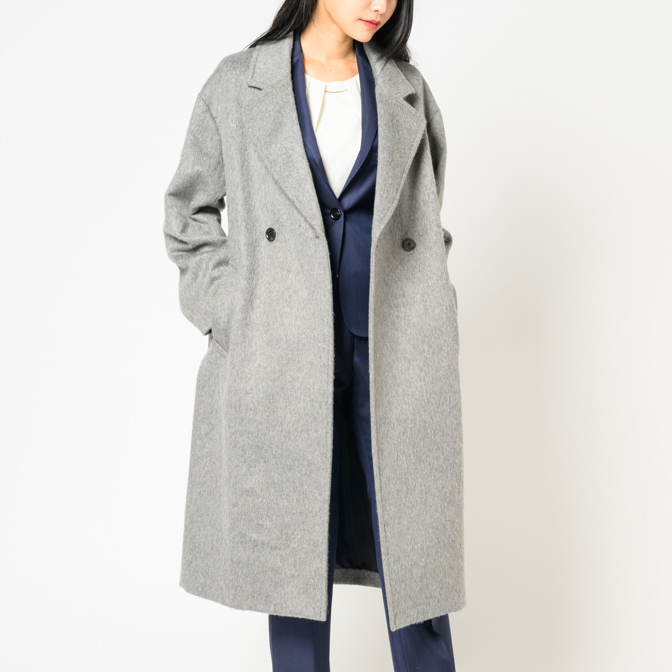 ダブルチェスターコート ライトグレー | ONLY ONLINE STORE