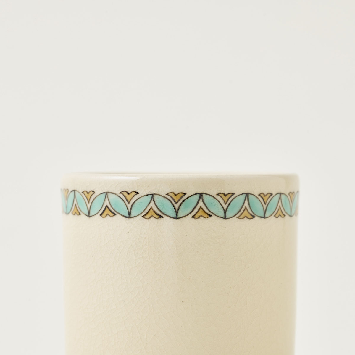 白薩摩蓋置（筒型） 割文（緑青）[シロサツマフタオキ（ツツガタ