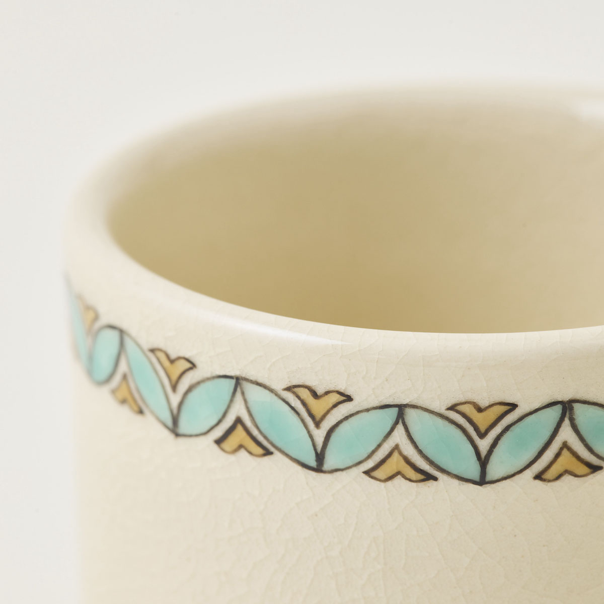 白薩摩蓋置（筒型） 割文（緑青）[シロサツマフタオキ（ツツガタ