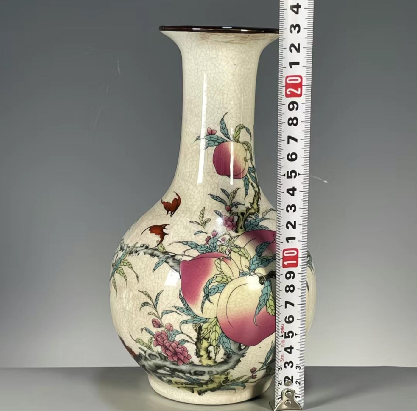 中国 乾隆年製款 粉彩 漢詩山水文 小瓶 2点まとめて V