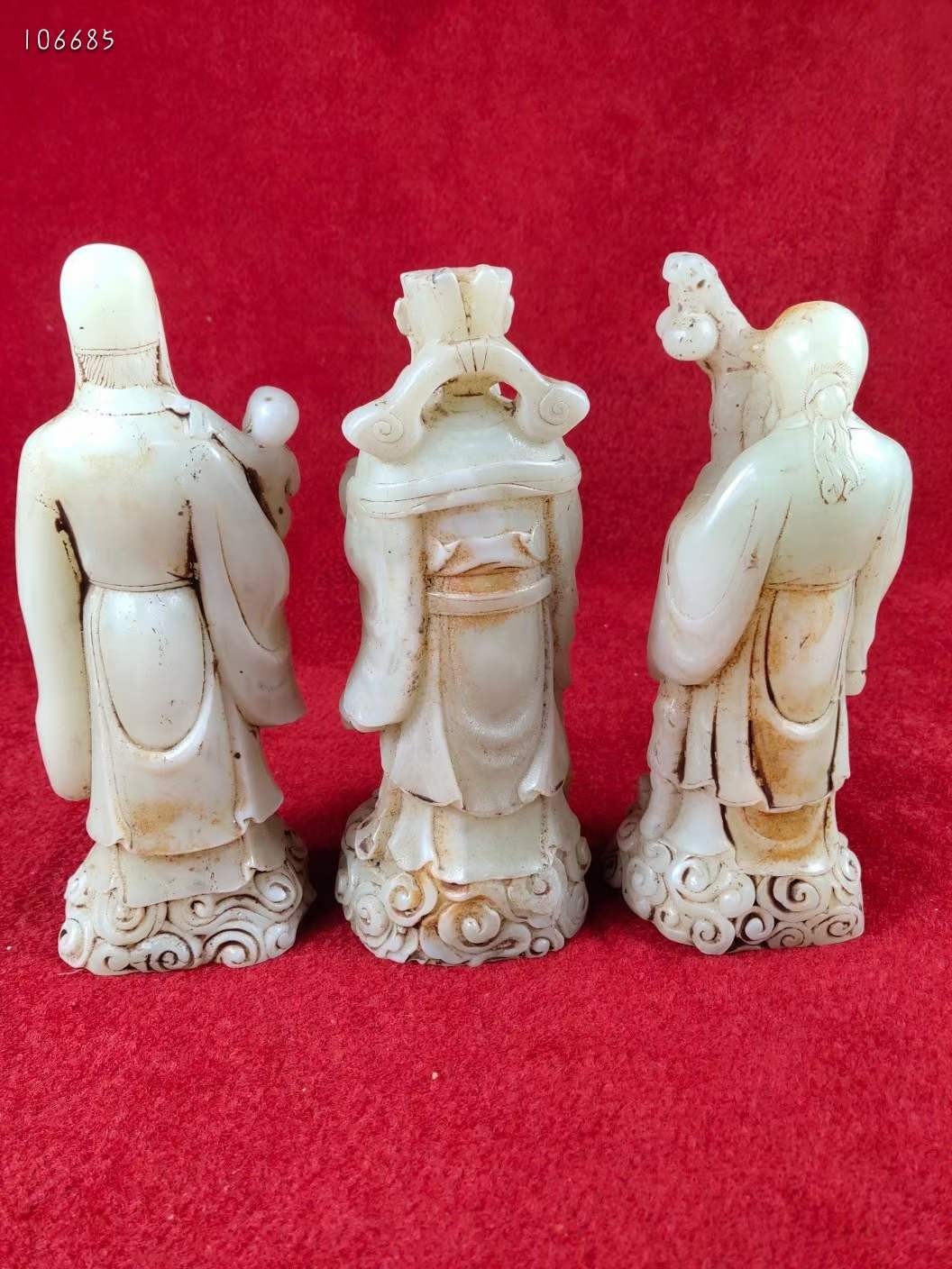 和田玉福禄寿三星人物摆件，福禄寿是中国民间信仰的