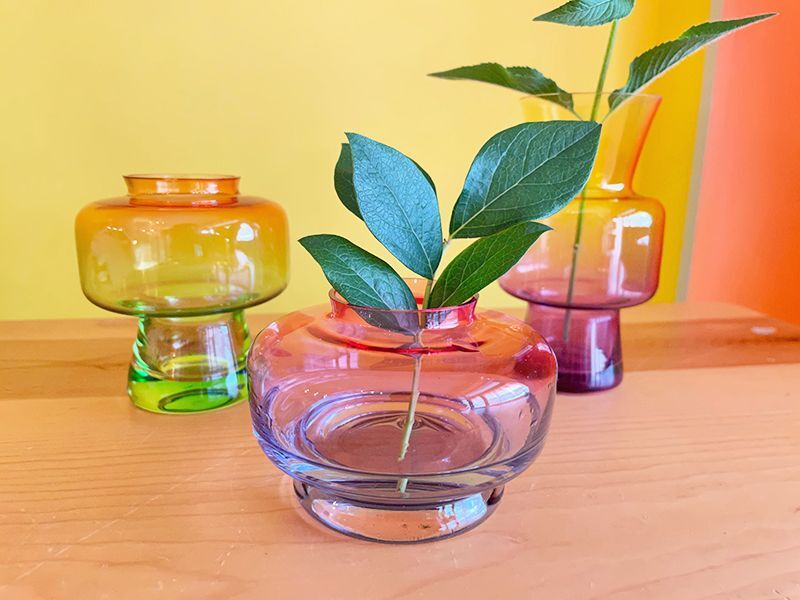 ビンテージクリスタルグラディ-ション花瓶 ビンテージクリスタル