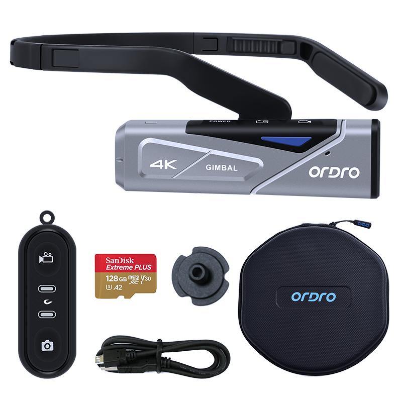 ORDRO 4K FPV カムコーダー ヘッド ウェアラブル アクション カメラ