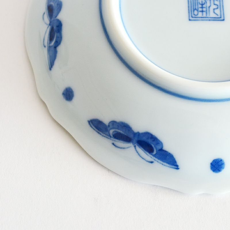 藍柿 牡丹葉唐草文 輪花深皿 藍柿 牡丹葉唐草文 輪花深皿 藍柿 牡丹葉