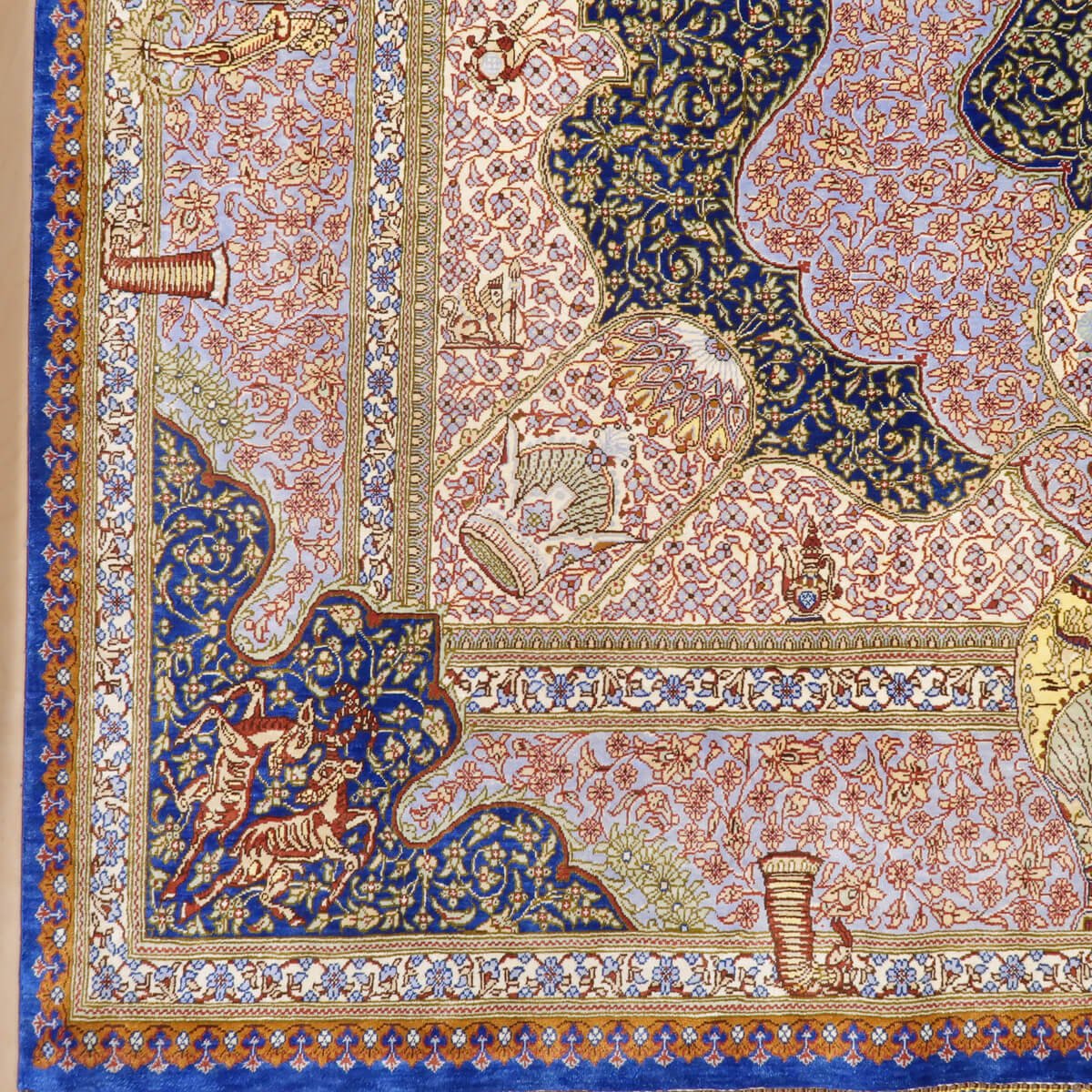 値下げ‼️ ペルシャ絨毯 タペストリー 最高級 クム産 Mジャムシーディ