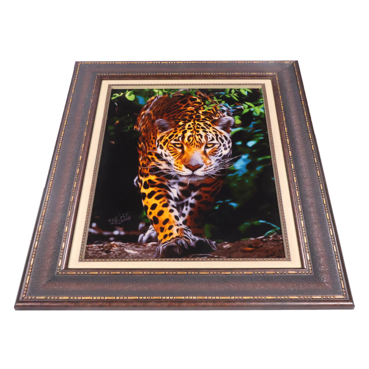 ペルシャ絨毯 手織り絵画絨毯 鑑定書付き フレーム付き ペルシャ絨毯