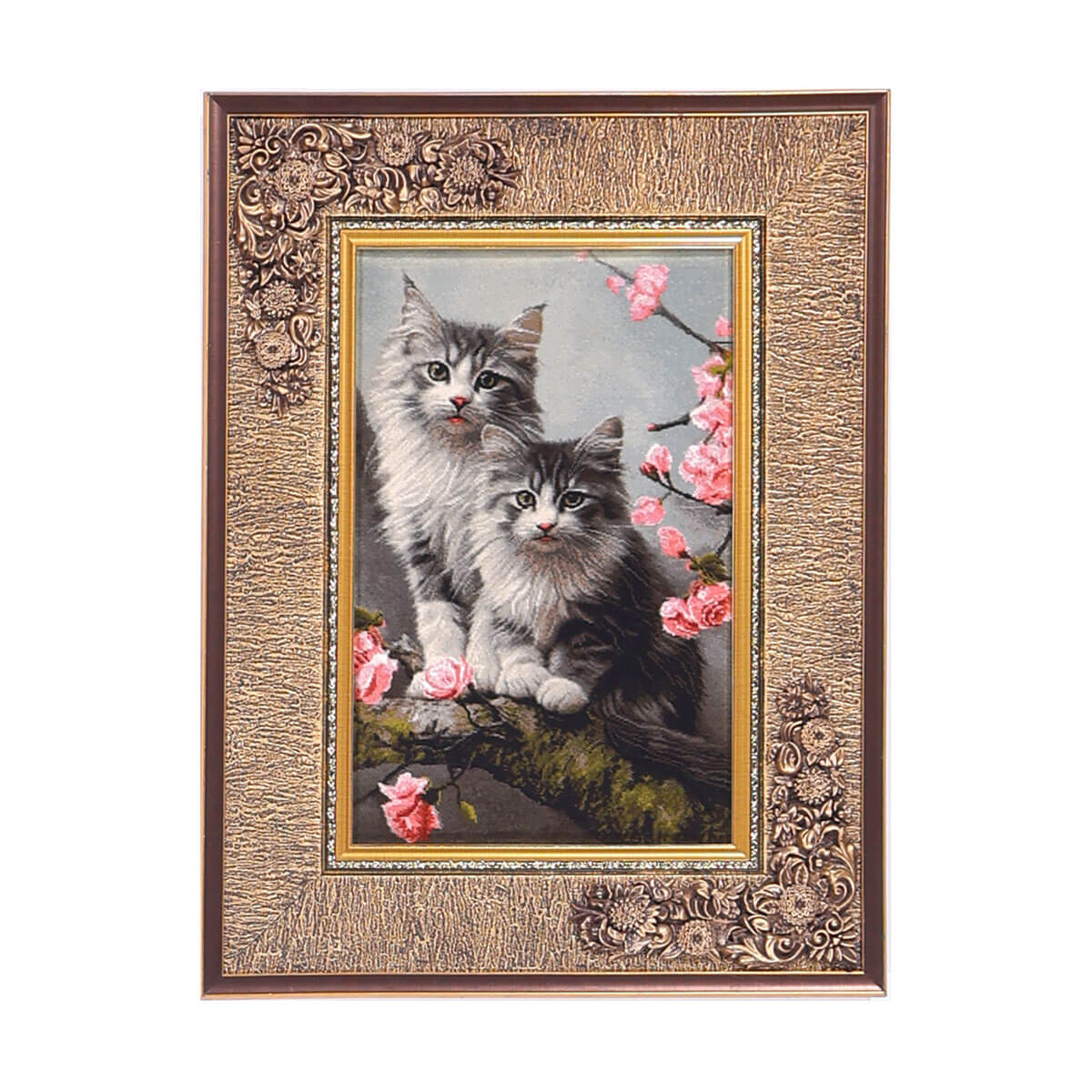 イラン製 装饰的ペルシャ緞通 タブリーズ 女性の肖像 毛100% 送料込み