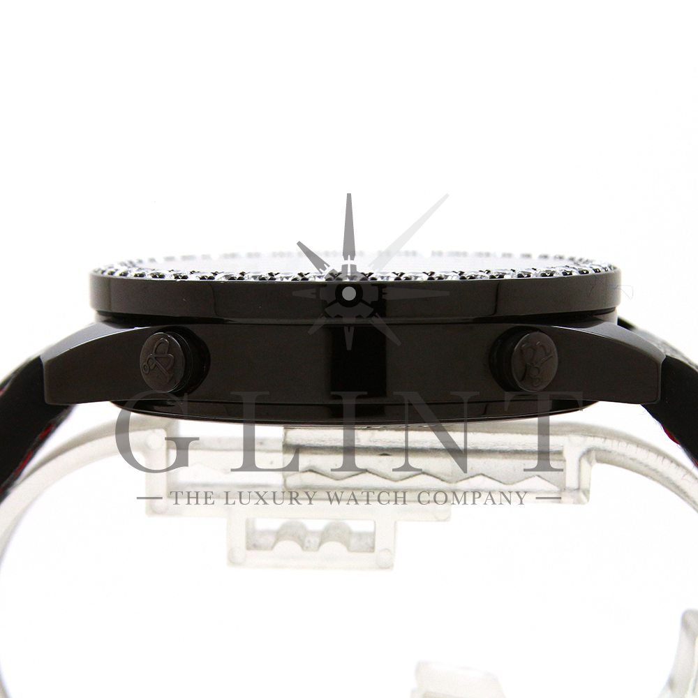 Jacob&co ブラックレザーバンド 20 ファイブタイムゾーン Jacob&co