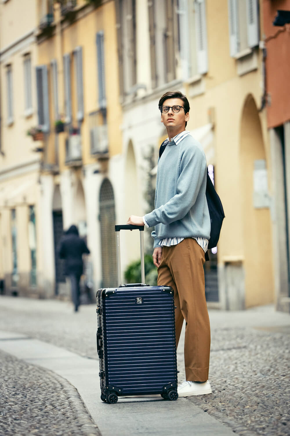 ラスト1台新品 ランツォ Lanzzo Norman アルミスーツケース グレー