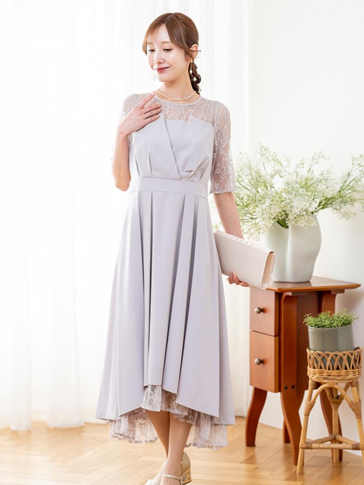 ビスチェ風フィッシュテールドレス(ラベンダー)H1-451LVD-M | OTONA DRESS