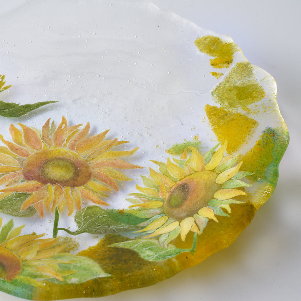 花瓶 レトロカワイイ/花柄 陶器 ひまわり/向日葵/ヒマワリ/和風 蚤の市