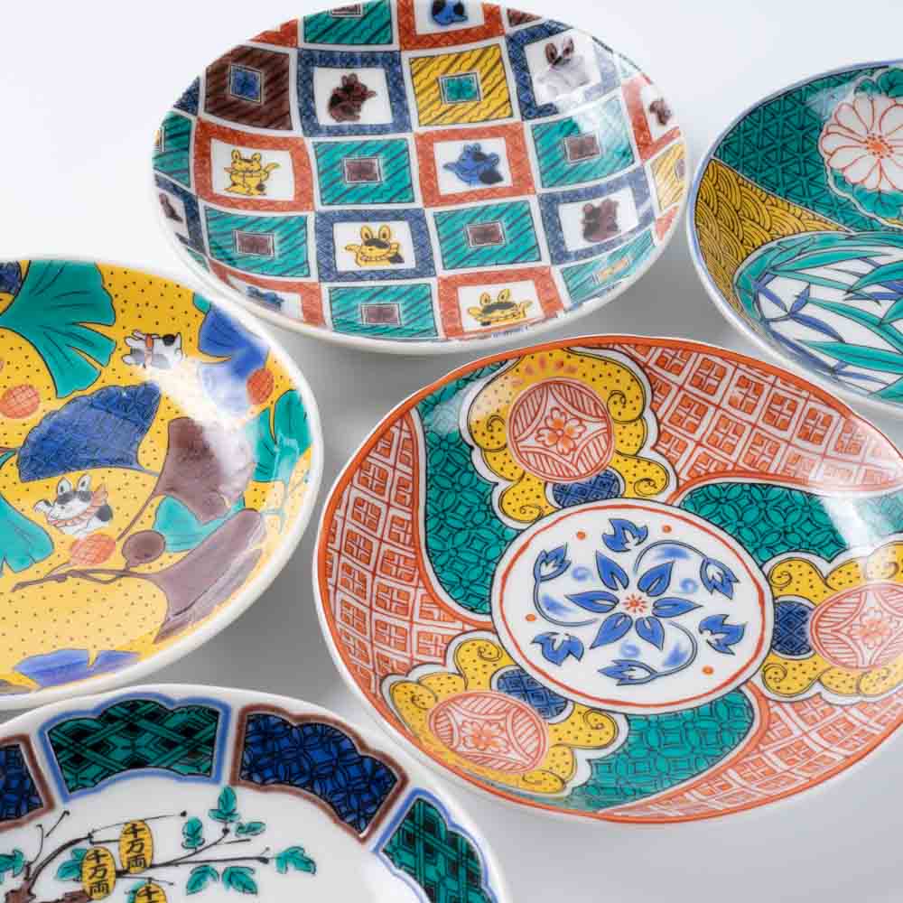 九谷焼 飾皿5枚セット 八郎 九谷焼コレクション 九谷焼 飾皿5枚セット 八郎