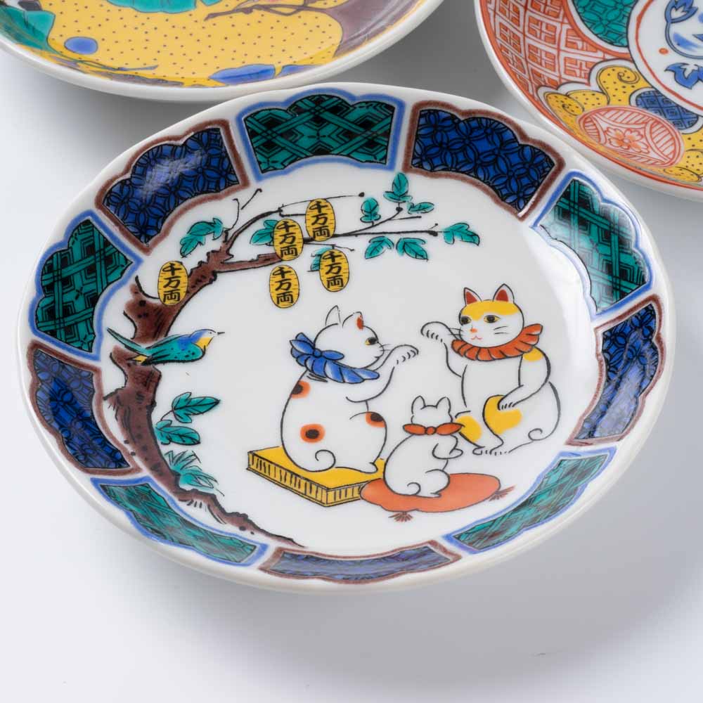 九谷焼 九谷結窯 麗和3寸皿 5点セット ¥5,500 大人の焼き物