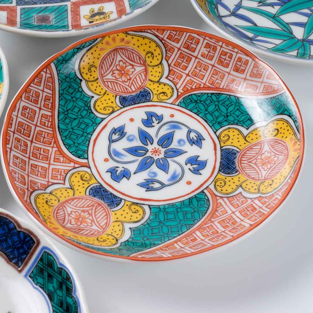 九谷焼 九谷結窯 麗和3寸皿 5点セット ¥5,500 大人の焼き物