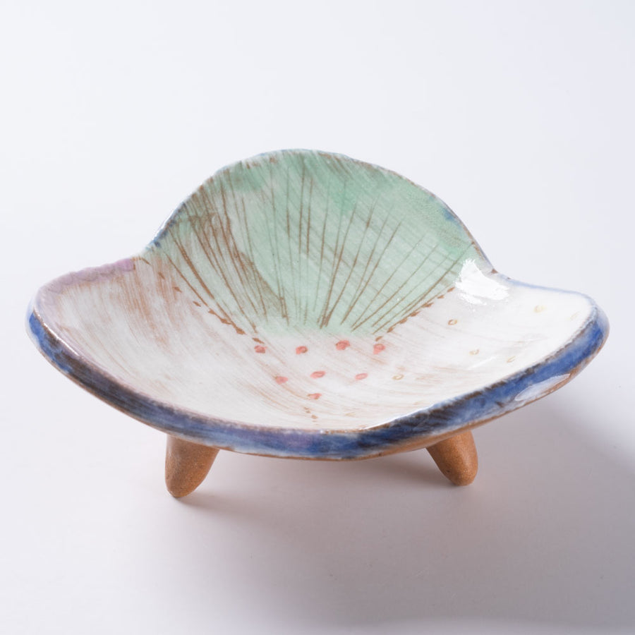 希少】【美品】【皿】卵型陶器焼き物アートピース 希少】【美品】【皿