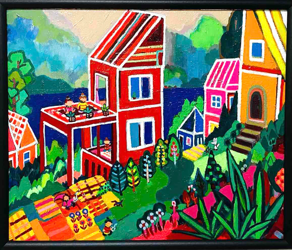 油彩画 | LAKESIDE HOUSE | Taro Otani | Official site