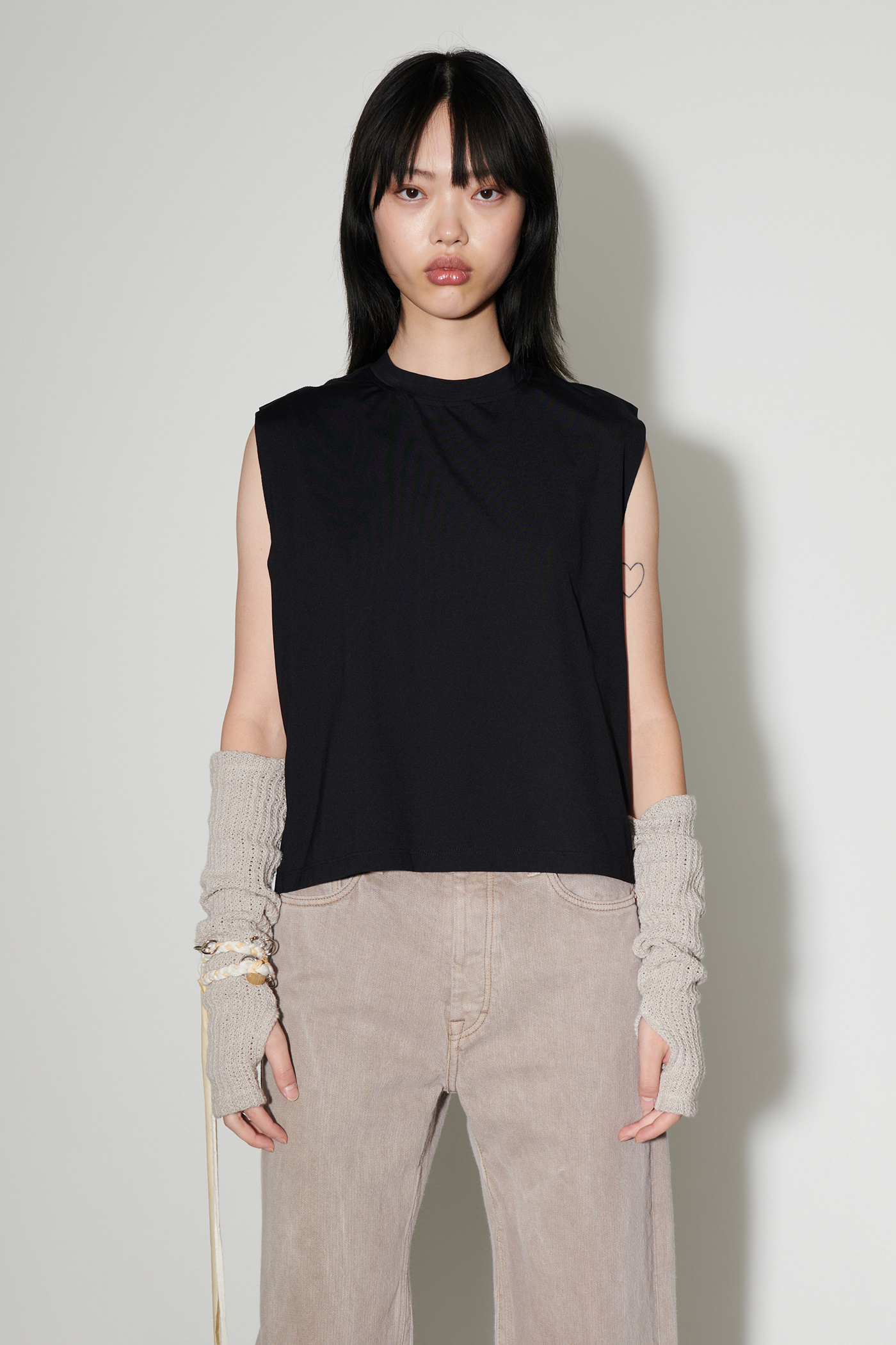 Our Legacy - Reversible Feather Tank in Black/Antique Chocolate