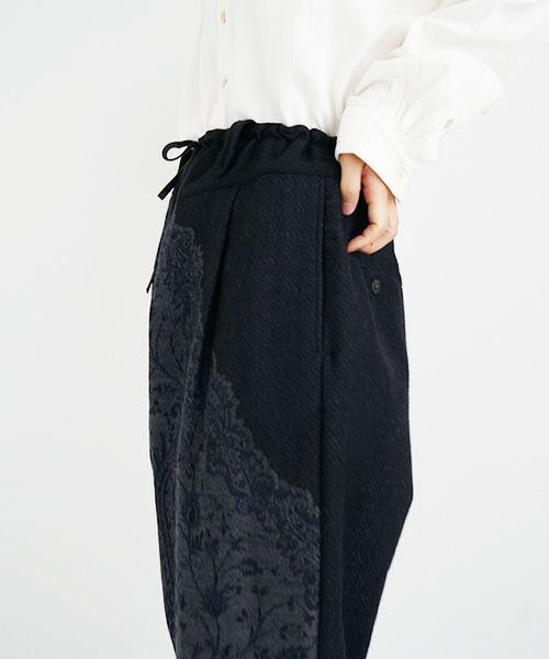 YANTOR ヤントル Tibetan Paisley Himo Pants[Y225PT09/BLUE]