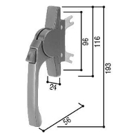 グレモンハンドルHH3K17199【交換要領書付】(CC：古美グレイ): 窓