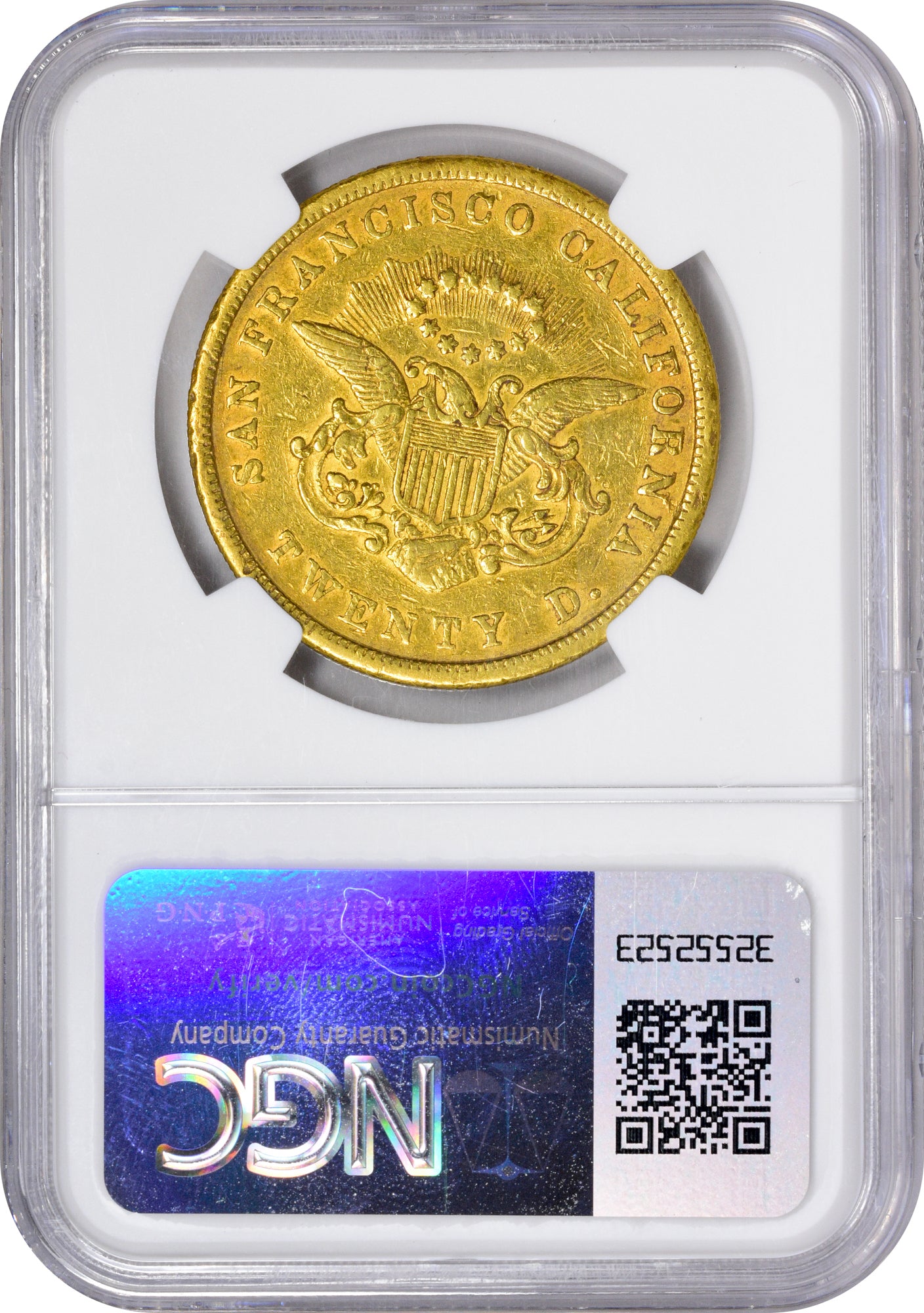 1855 $20 KELLOGG & CO. AU53 NGC: Paradime Coins California Gold
