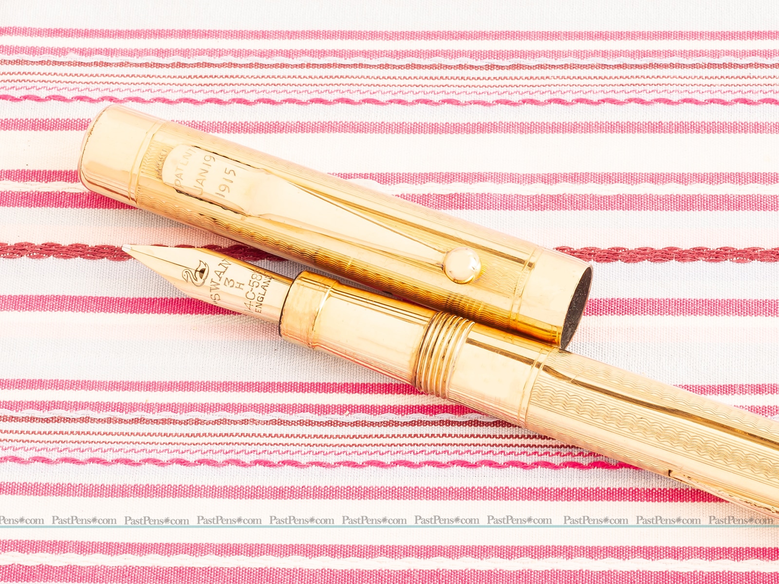 Mabie Todd Swan Self-filling Gold Overlay Fountain Pen