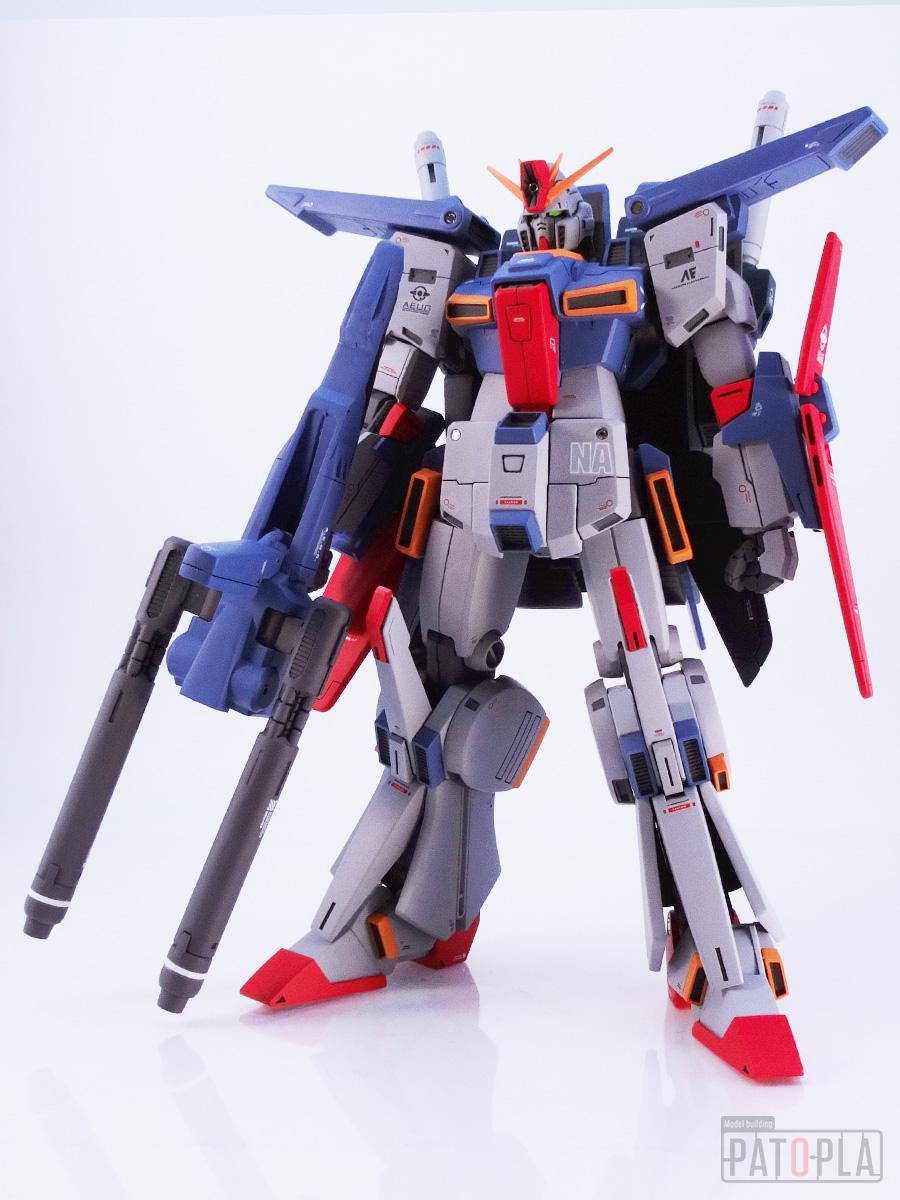 ガンプラ完成品 HG ZZガンダム全塗装スタイル改修完成品 発光ギミック