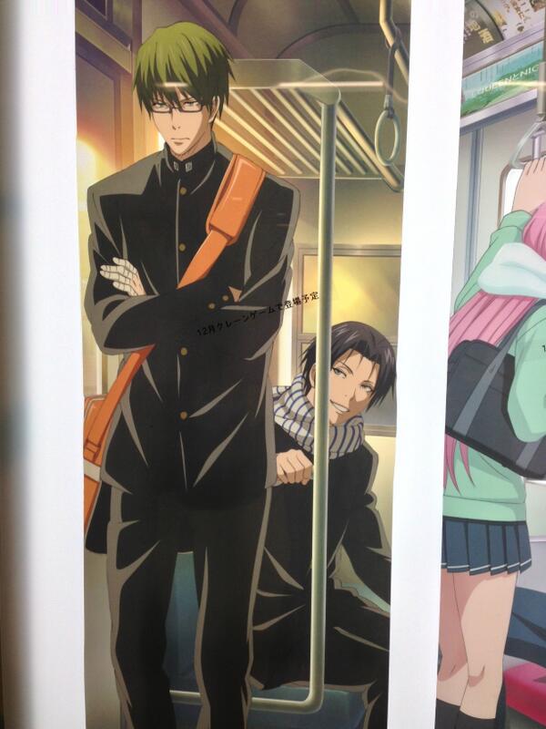 黒バスポスター⑤】緑間&高尾の秀徳組!!!こうして電車のドアと並ぶと緑