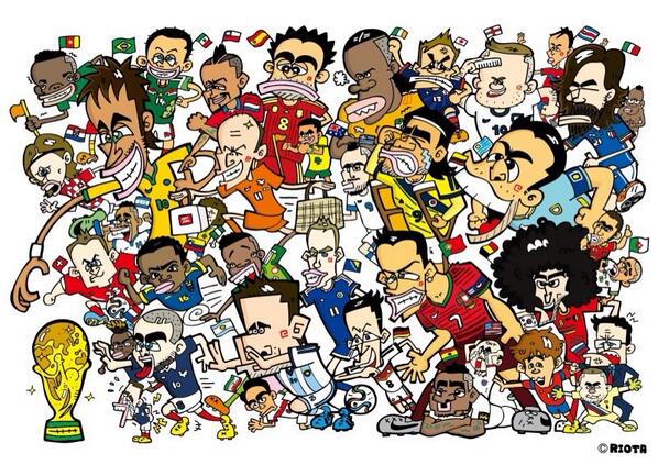 ワールドカップ出場国32カ国の選手のイラストを描いちゃいましたー