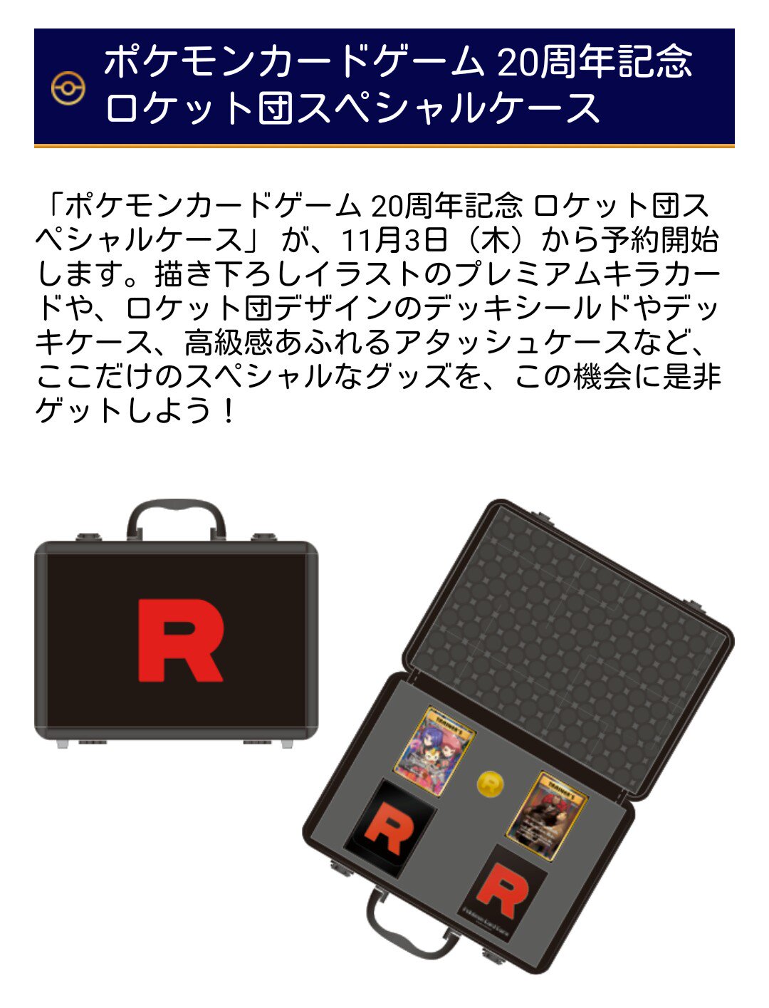 ポケモンカードゲーム 20周年記念 ロケット団スペシャルケース