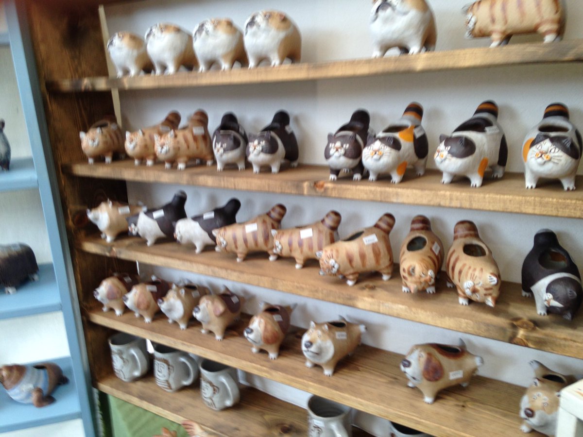 かとうゆみ 陶芸 ネコ 鉢 かとうゆみ 陶器 猫の置物 花瓶 かとうゆみ