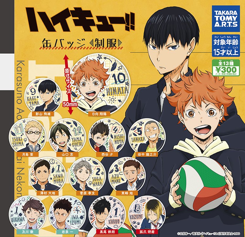ハイキュー!!」のタカラトミーアーツオリジナル描き下ろしイラストが缶