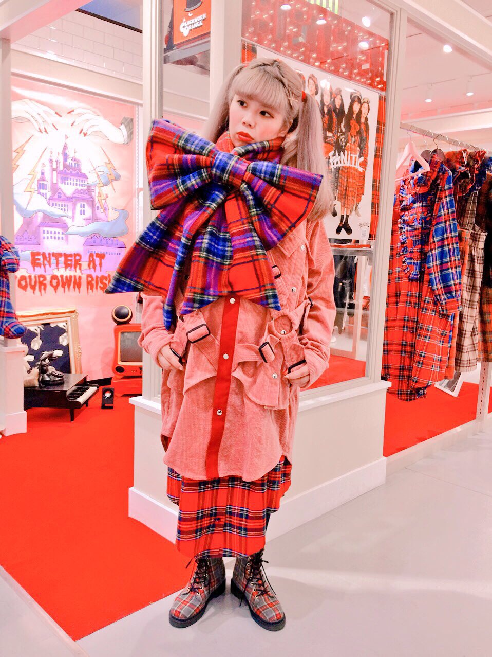 HEIHEI リボンマフラー RED