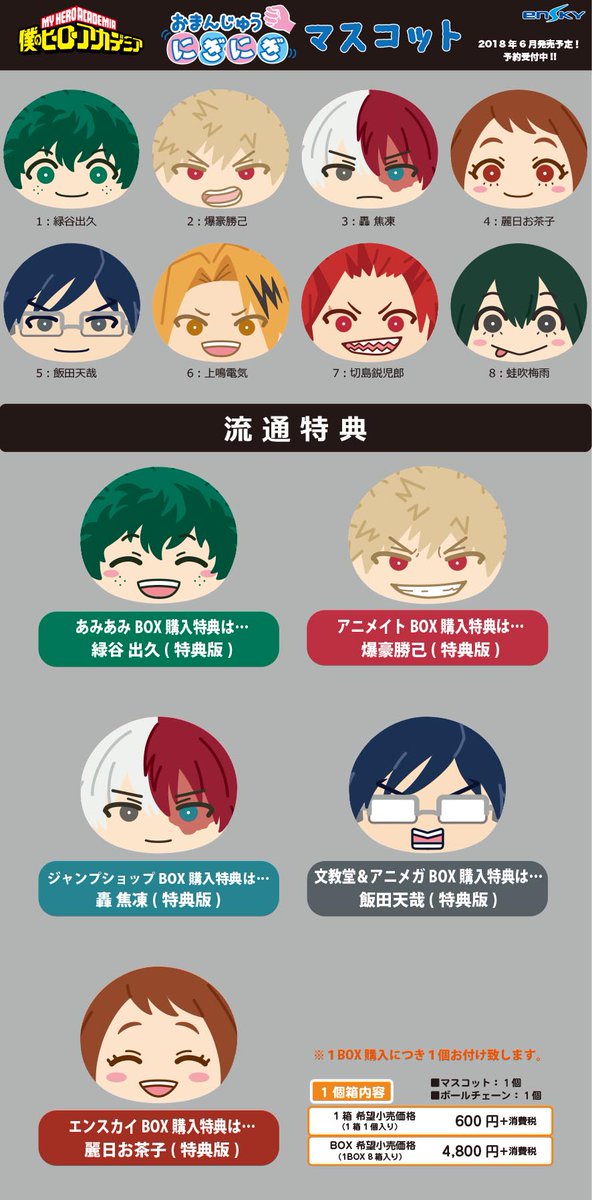 新商品のご案内 【僕のヒーローアカデミア おまんじゅうにぎにぎ