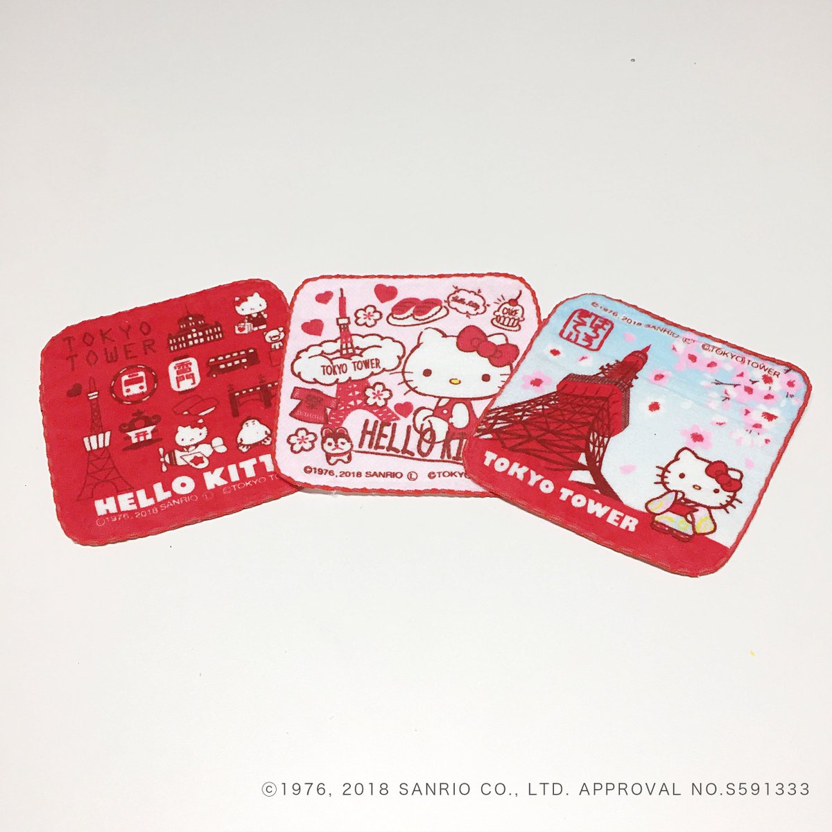 ⭐東京限定⭐ 東京タワー ハローキティ ミニタオル3Pセット 東京の名所