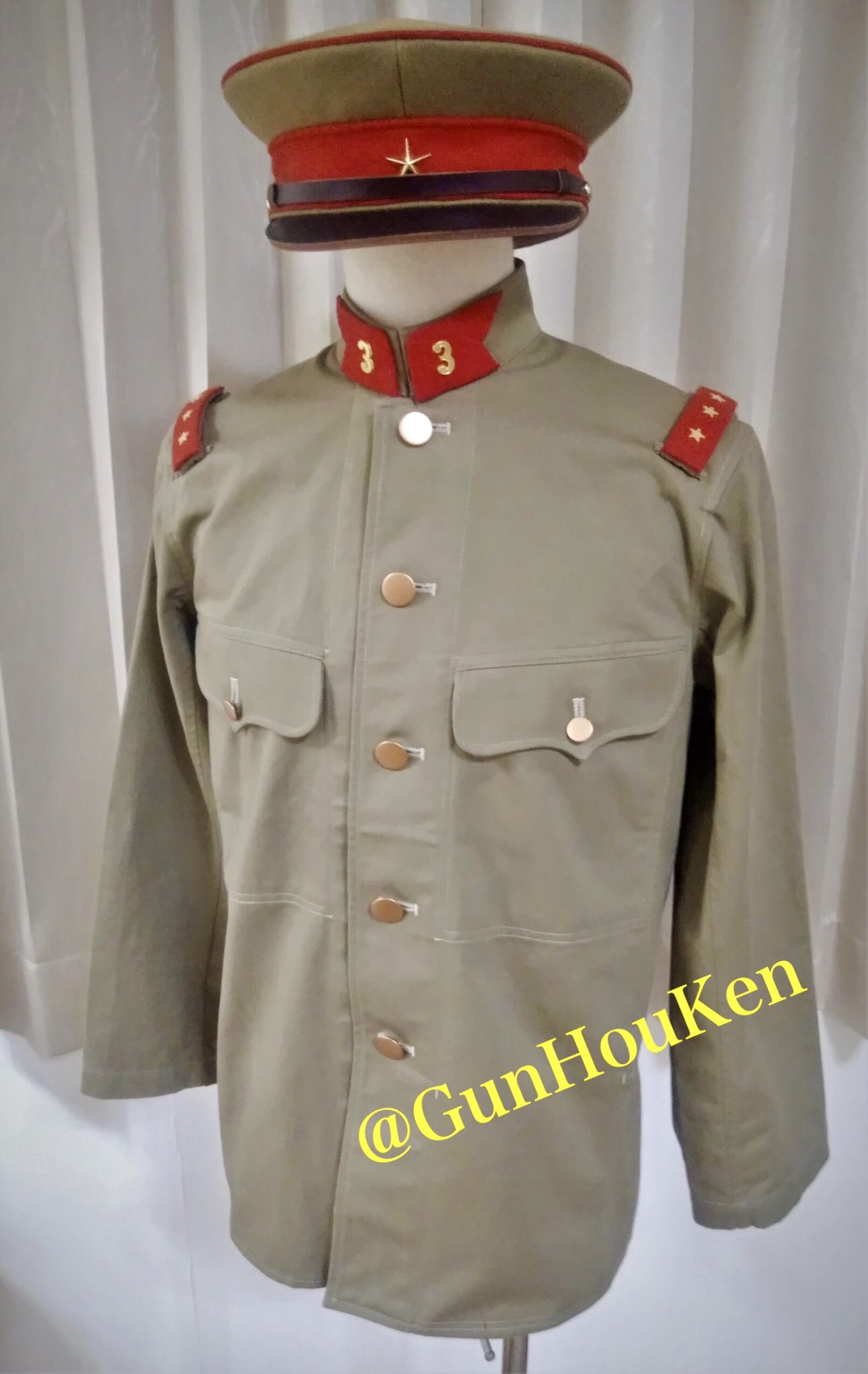 複製 旧日本軍日本陸軍 昭五式軍衣袴 夏衣 Sサイズ 昭5式 軍服 下士