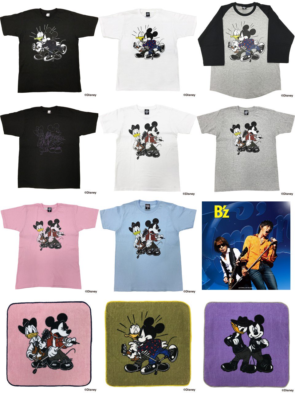 B'z SCENES Tシャツ 黒 TシャツA Lサイズ B'z×ディズニーコラボT