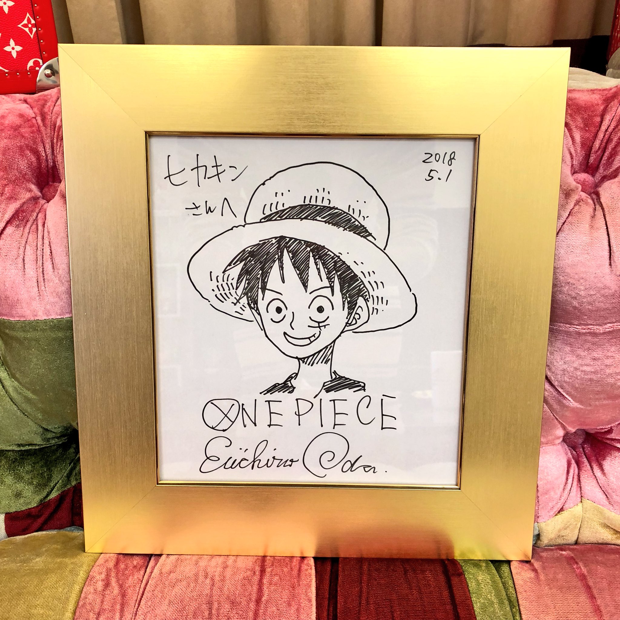 直筆イラスト】ONE PIECE ゾロ 尾田栄一郎 サイン色紙 本物 レア Yahoo