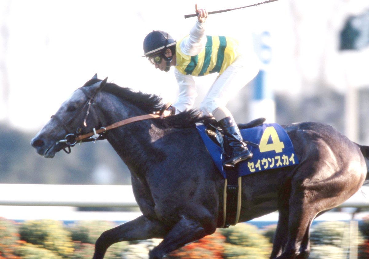 今日(8月16日)は、98年の二冠馬 #セイウンスカイ の命日です。皐月賞で