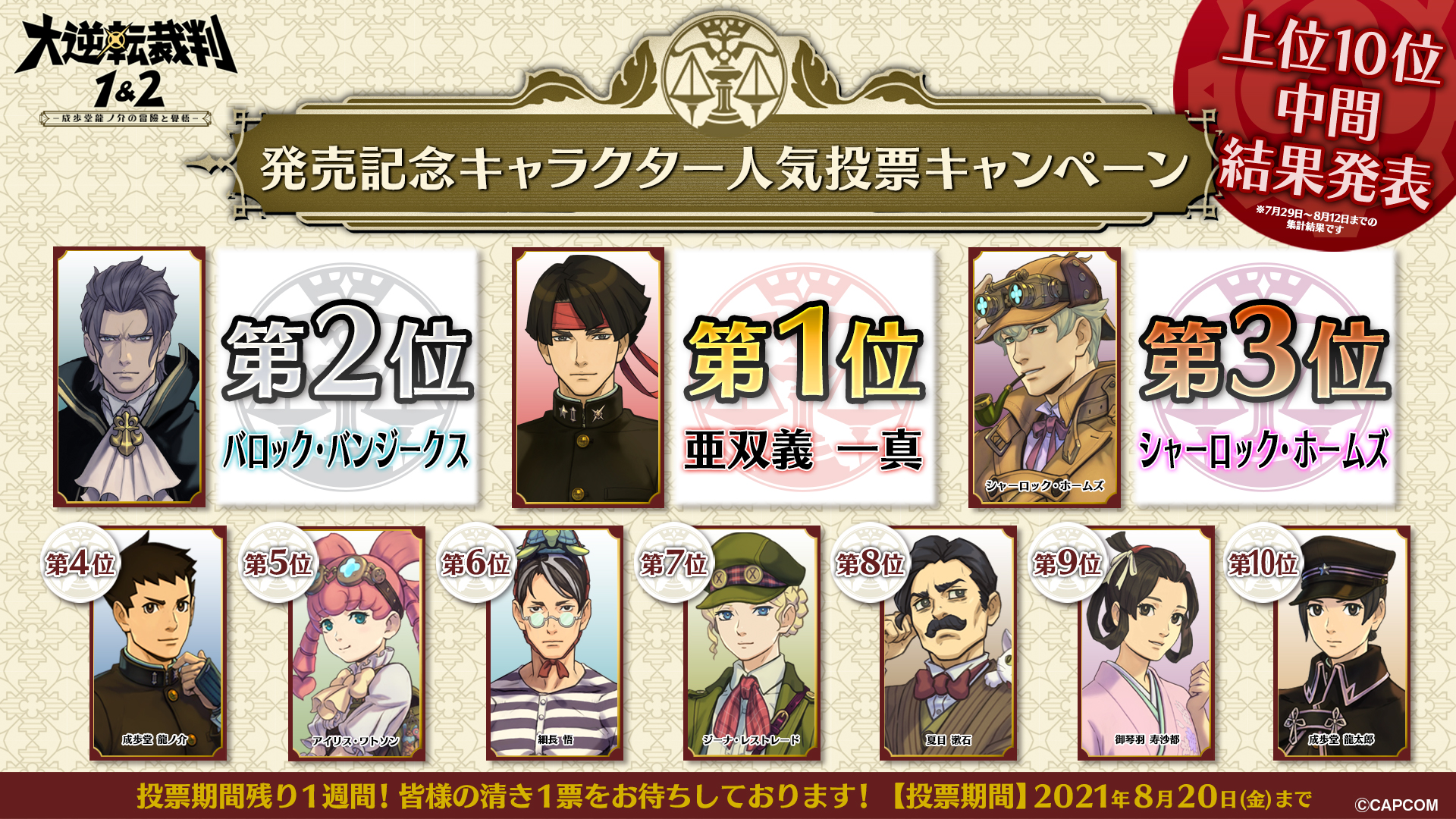 激レア!!!大逆転裁判 数量限定特典 イラストカード 亜双義 一真