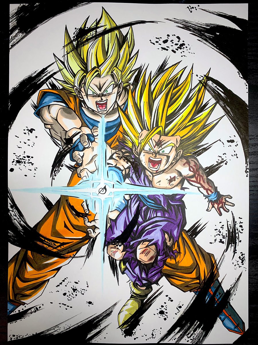 ドラゴンボールZ 孫悟空 & 孫悟飯親子 かめはめ波クリアファイル鳥山明