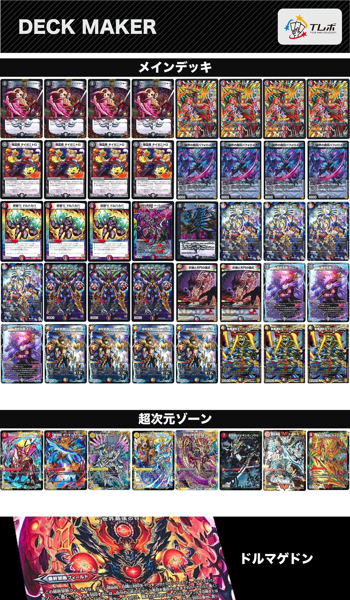 デイガドルマゲドン デッキ+パーツ デュエルマスターズ cs優勝構築デイ