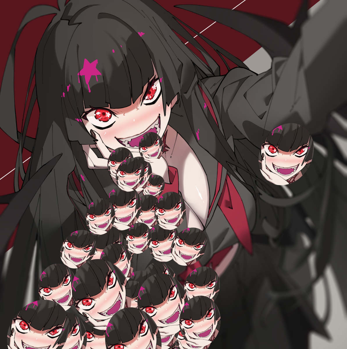 自撮りアプリで変なエフェクトを使ってしまったツルギ #ブルー