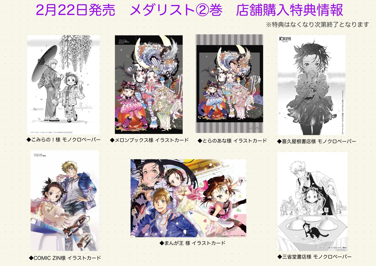 メダリスト アニメ化記念特典 コースター 10種類11枚セット メダリスト