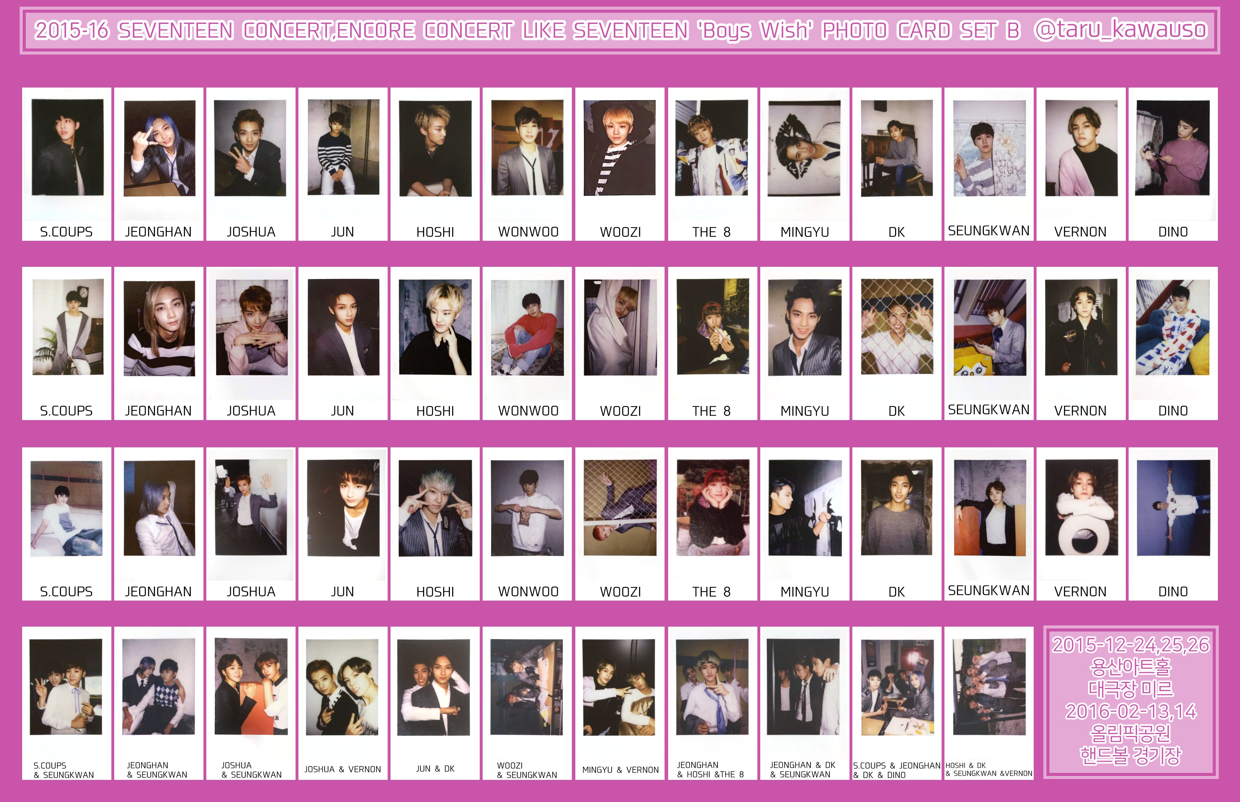 Like Seventeen Boys Wish アンコンフォトカードDセット Like