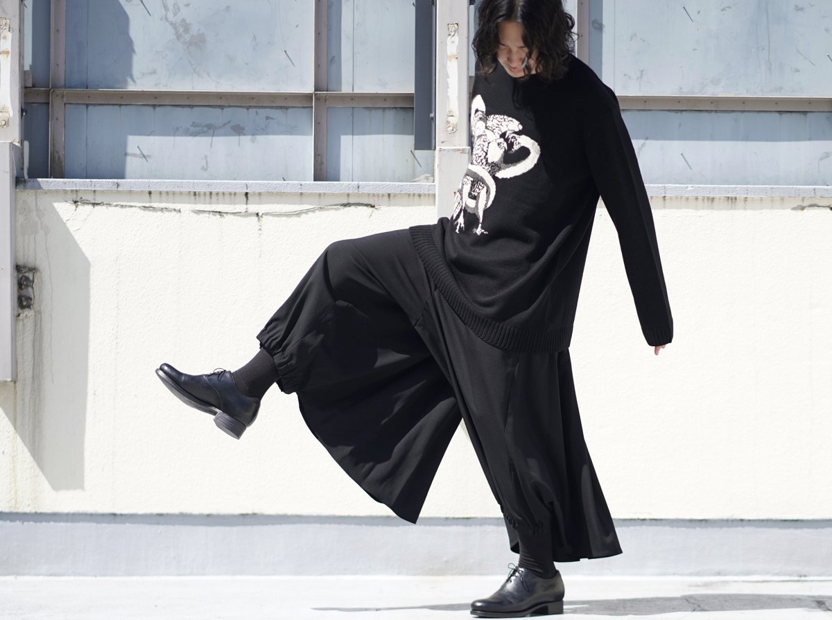 2019AW ヨウジヤマモト 刺繍カラスパンツ Yohji Yamamoto pour homme