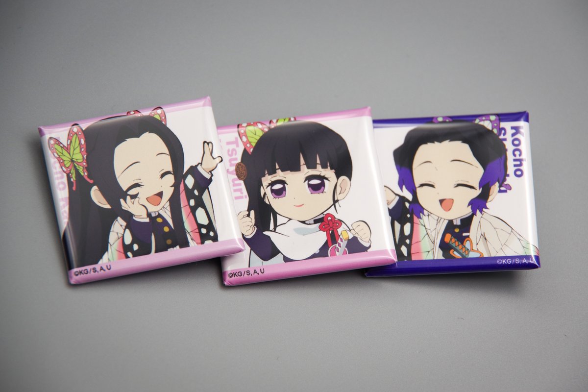 鬼滅の刃 絵巻カフェ ゆる顔缶バッジ しのぶ カナヲ アオイ