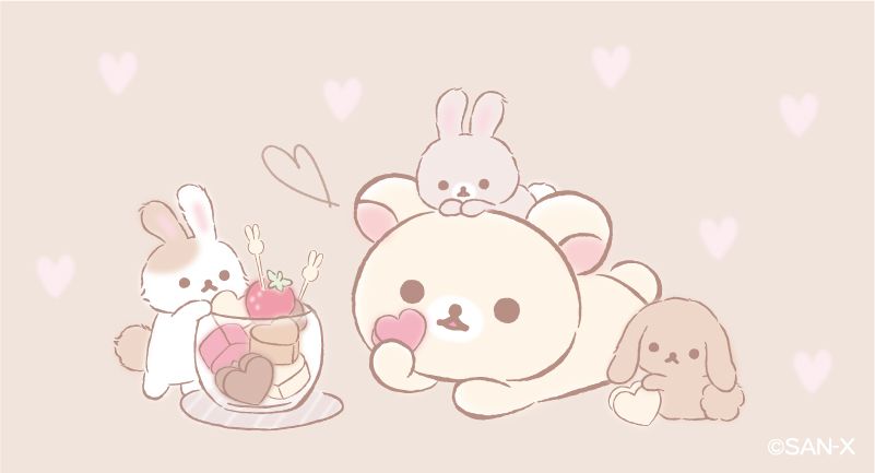 子うさぎたちと一緒にスイーツタイム🍰✨ #コリラックマとうさぎティー