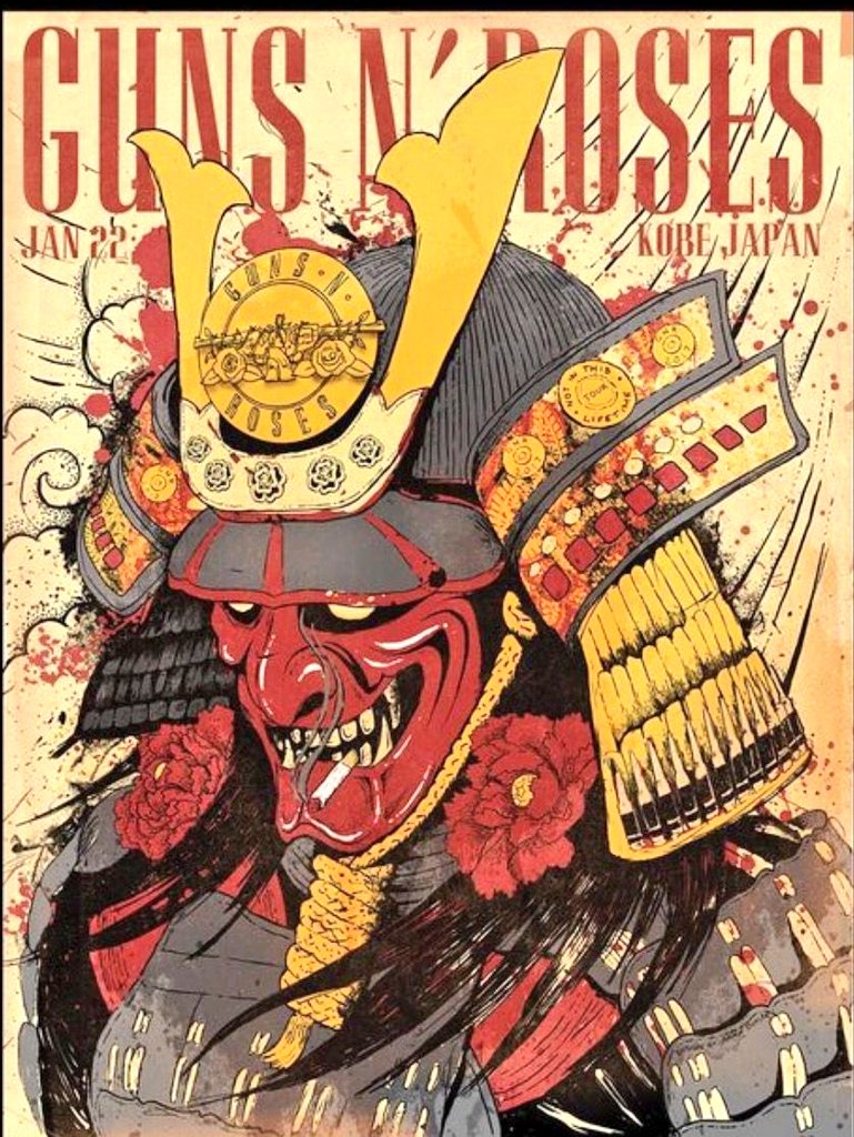 ガンズ・アンド・ローゼズ 限定 リトグラフ ポスター赤 2022.11.06