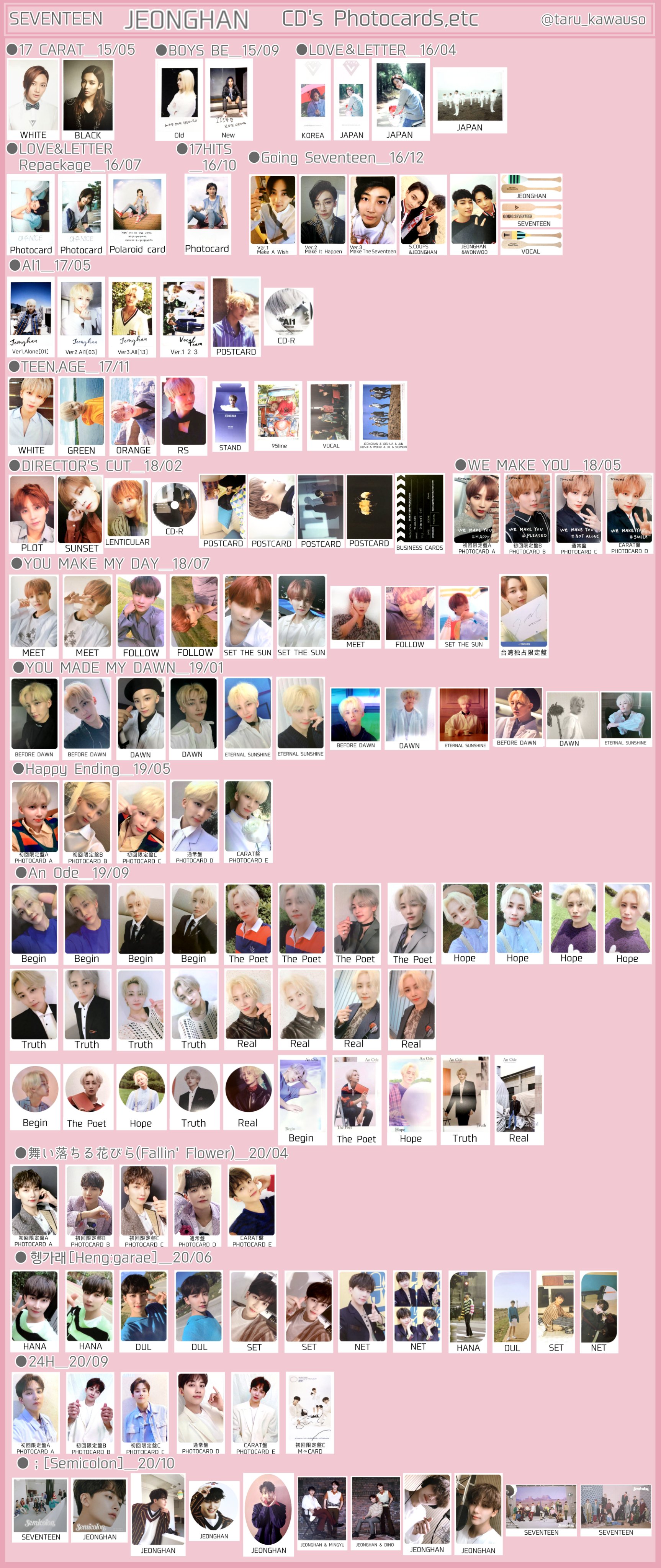 SEVENTEEN ジョンハン アルバムトレカ 特典トレカ まとめ売り