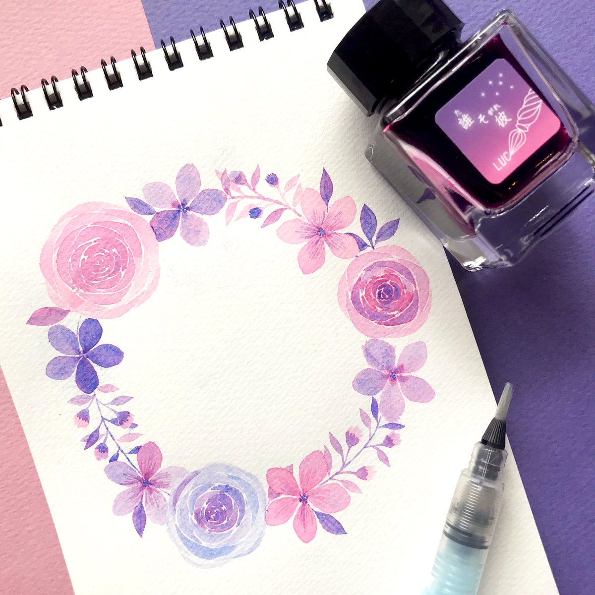 H*a様 ガラス工房 LUC ガラスペン 誰そ彼 インクセット ガラス工房 LUC